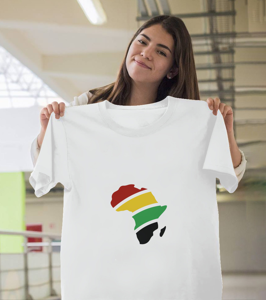 African Map Red Yellow Green Black T-Shirt