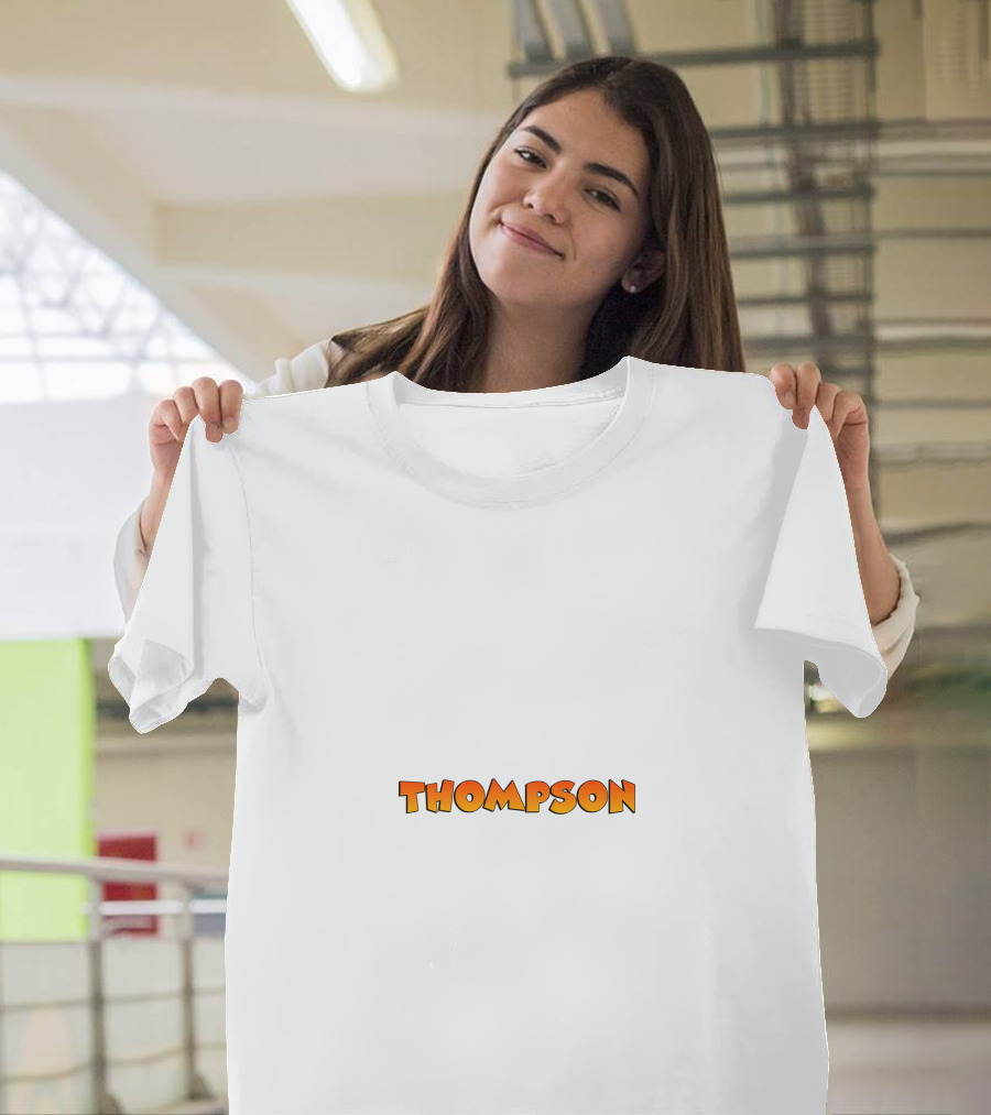 Thompson Comic Style Bold Text Orange Font T-Shirt