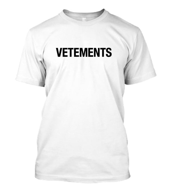 Vetements Bold Black Text Simple T-Shirt