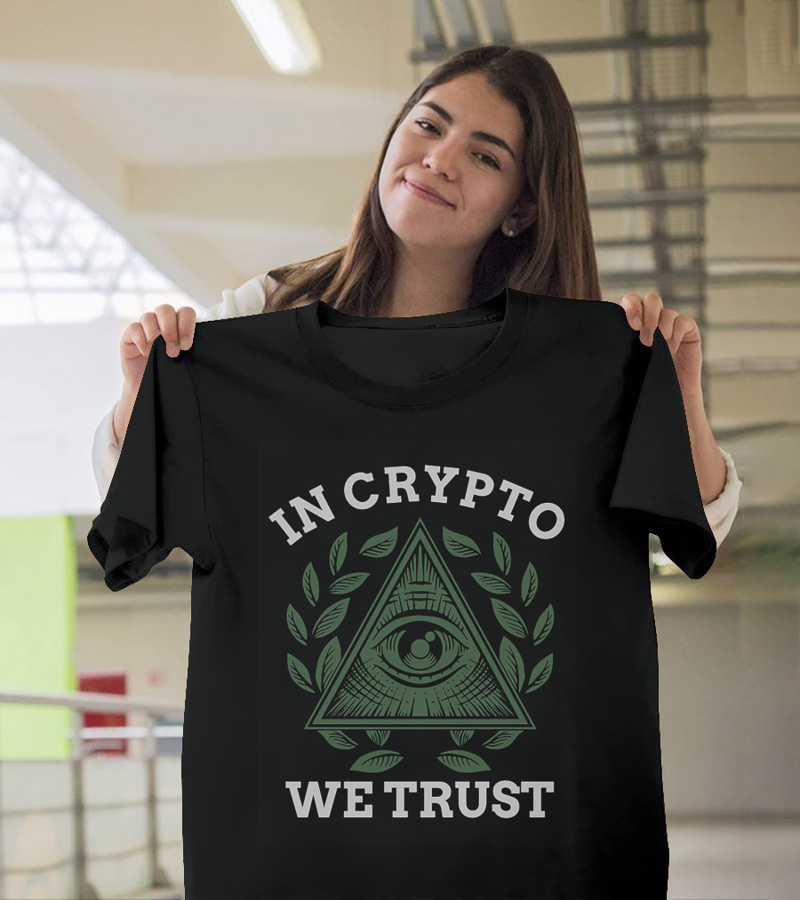 In Crypto We Trust Eye Pyramid Laurel крипто для фанатов T-Shirt