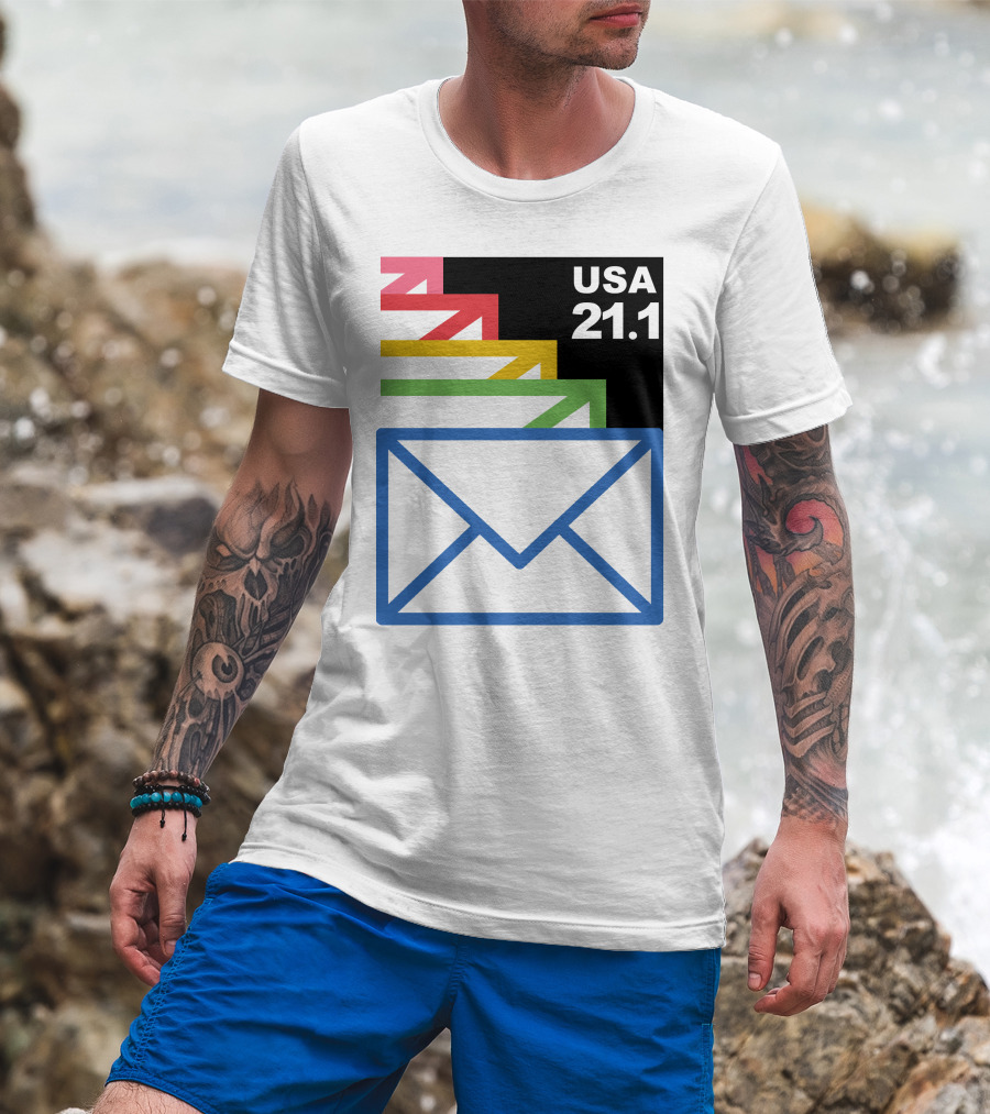 USA 21.1 Envelope Crop Top USPS Merch T-Shirt