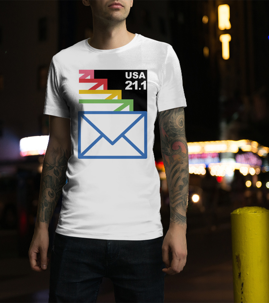 USA 21.1 Envelope Crop Top USPS Merch T-Shirt