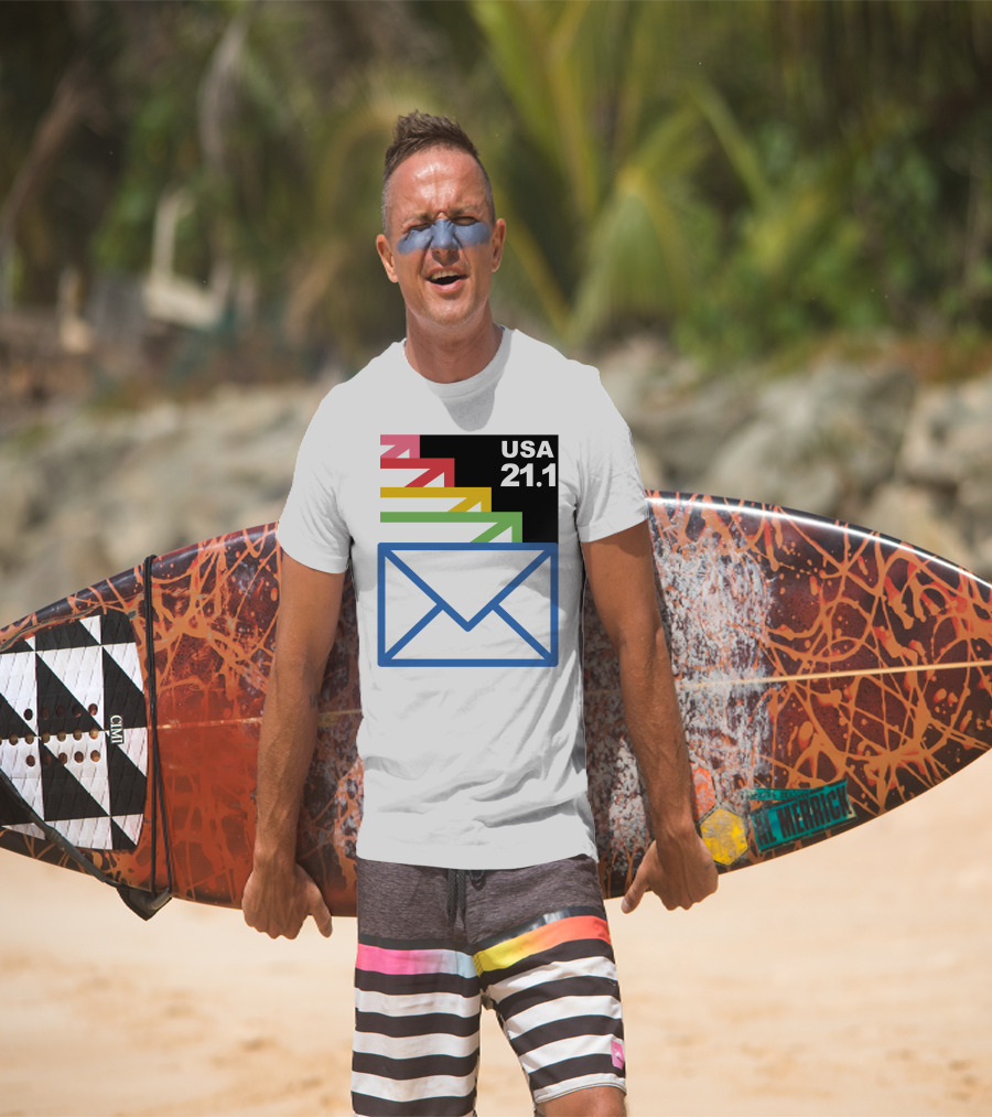 USA 21.1 Envelope Crop Top USPS Merch T-Shirt