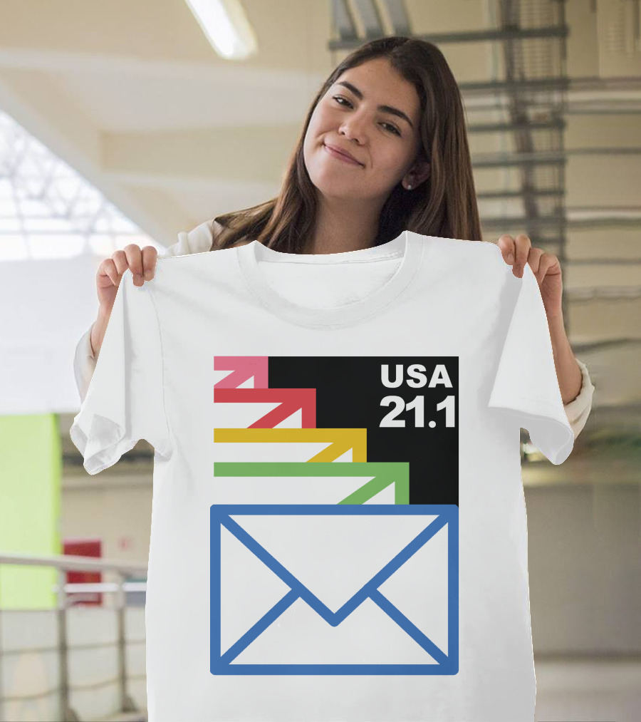 USA 21.1 Envelope Crop Top USPS Merch T-Shirt