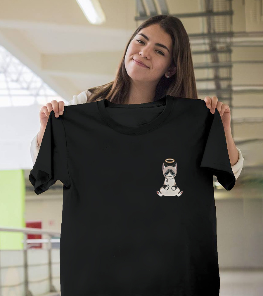 Nihachu Merch Zuko Cat Angel Halo T-Shirt