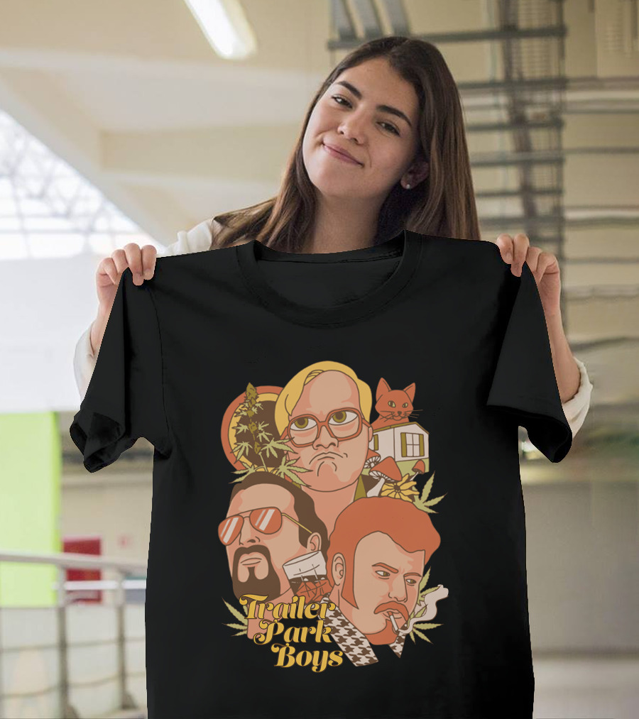 Trailer Park Boys Cannabis Cat Cartoon Trio T-Shirt