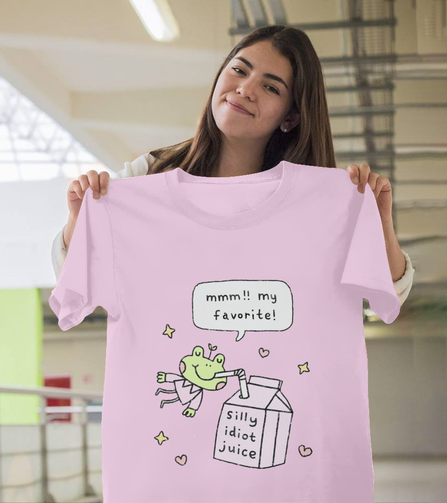 Mmm My Favorite Silly Idiot Juice Frog With Stars and Hearts T-Shirt