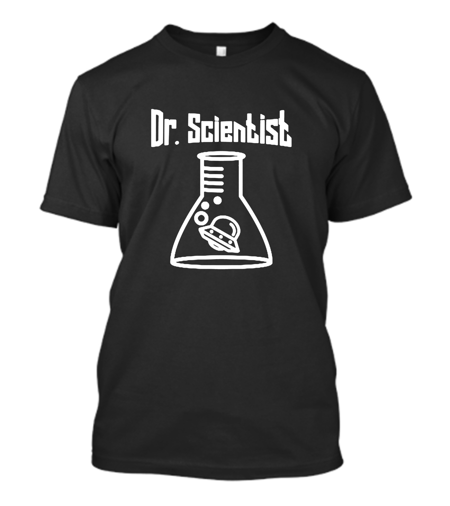 Dr Scientist UFO Garage Podcast Merch Alien Spaceship Beaker T-Shirt