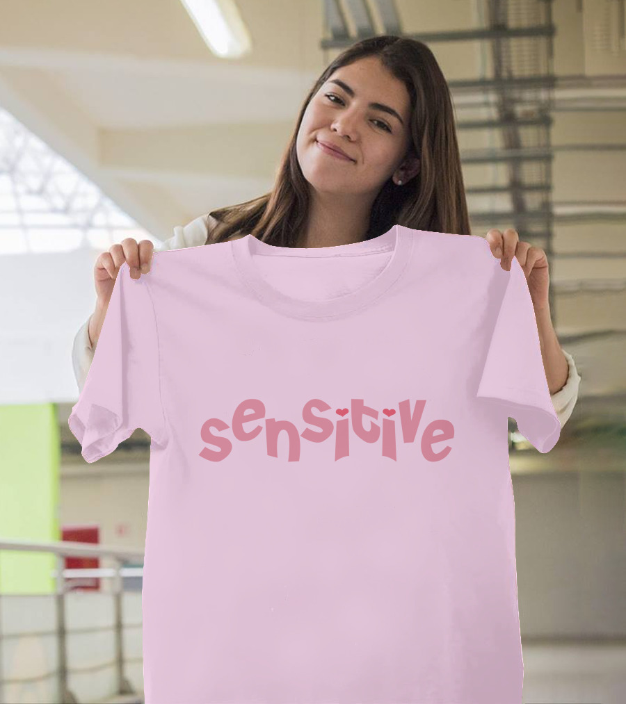 Lilsimsie Merch Sensitive Pink Heart Letters T-Shirt
