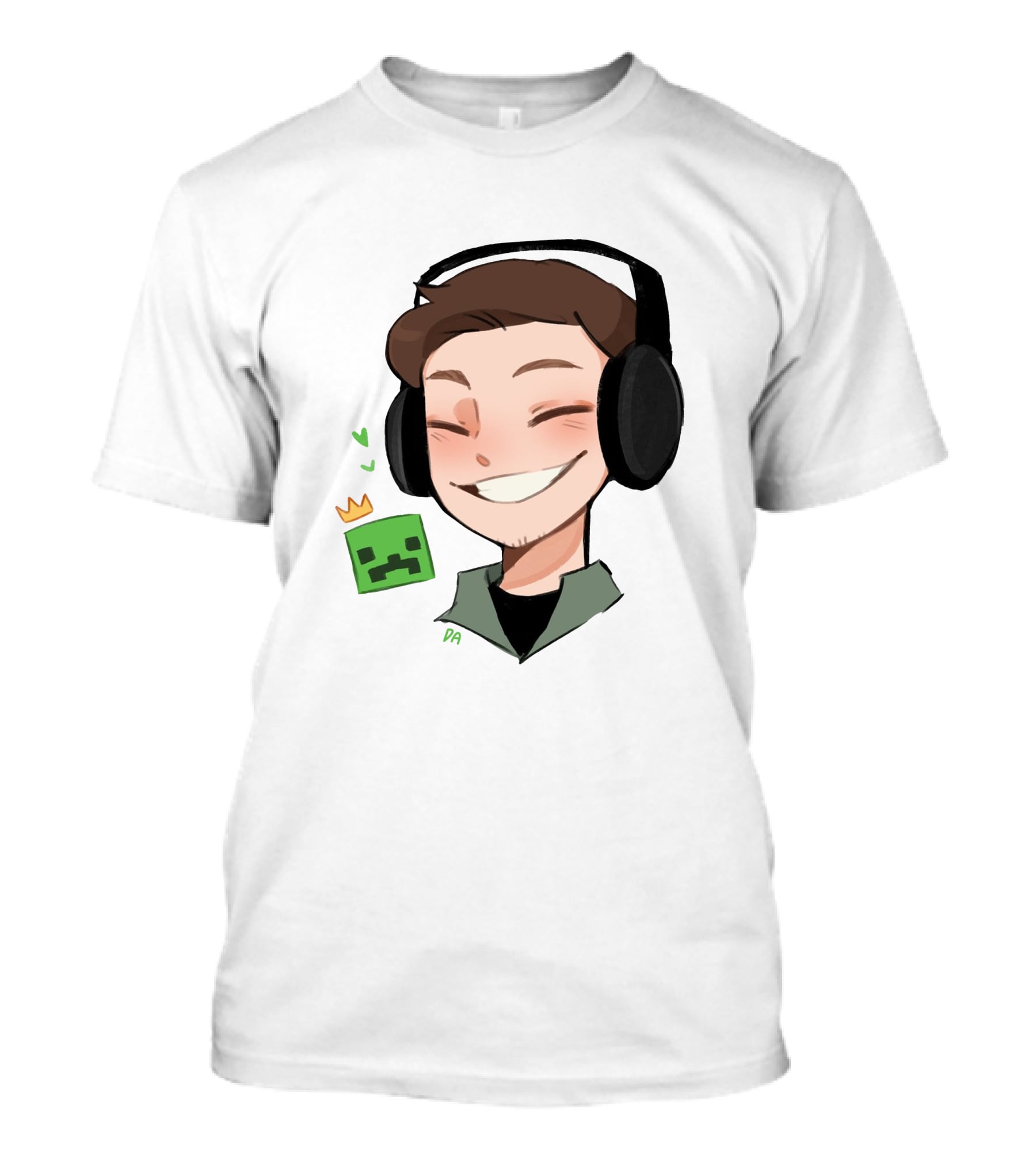 Sam Awesamdude Merch Handsamdude Pixel Crown Headphones Smile T-Shirt