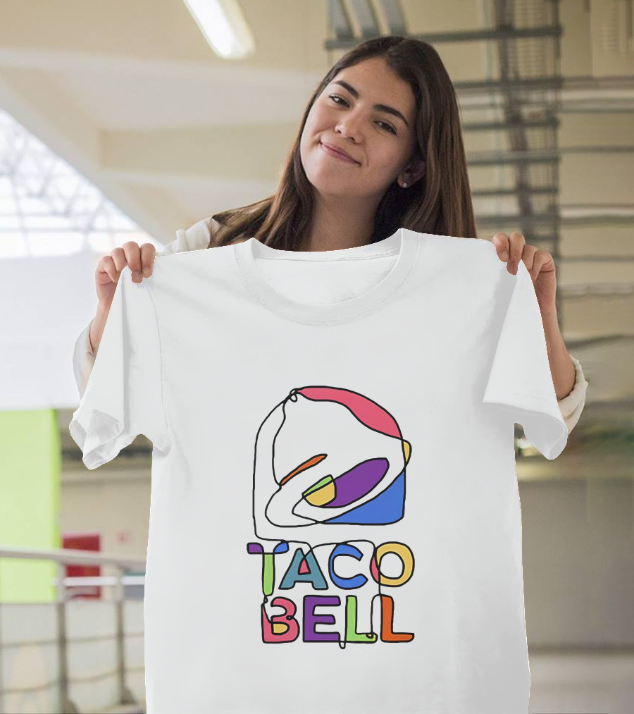 Taco Bell Trippy Logo Multicolor Outline T-Shirt