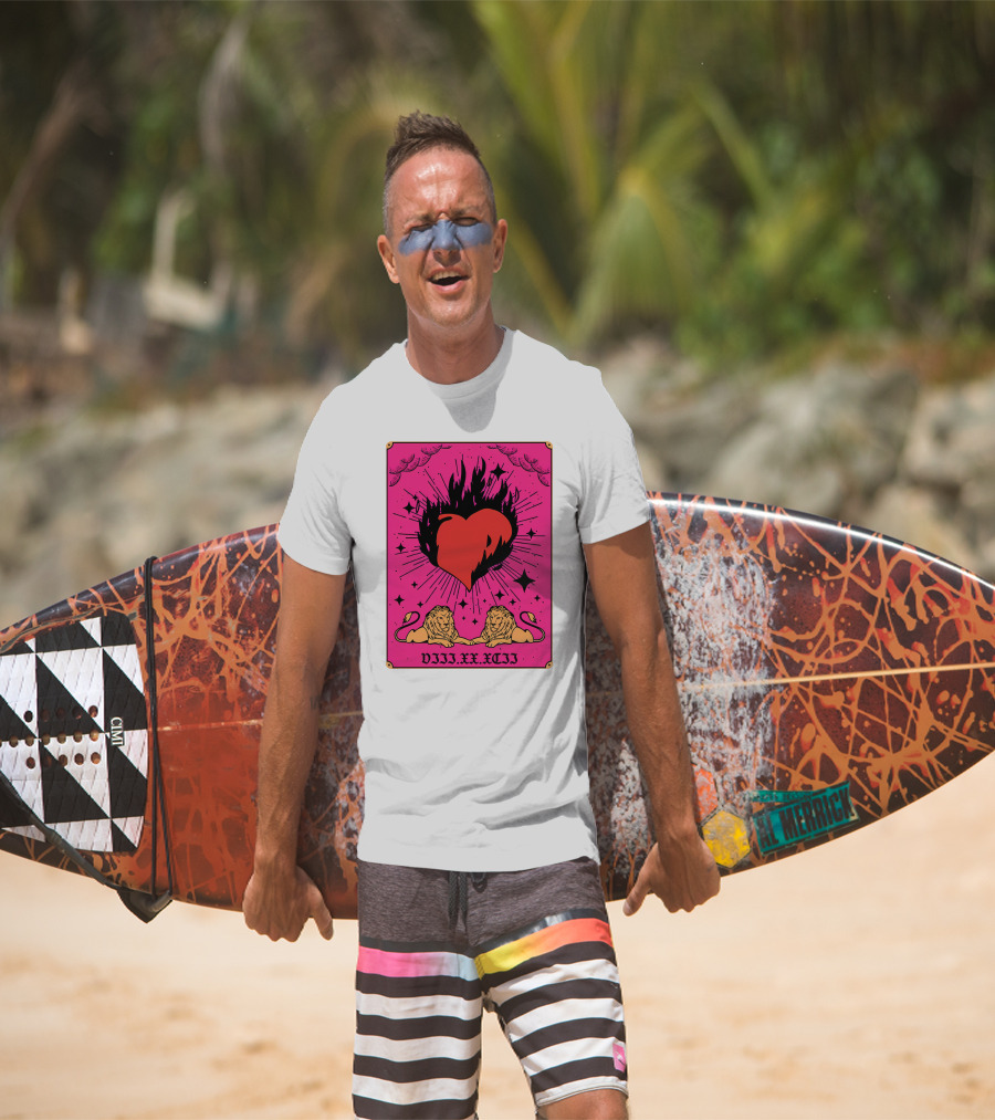 Demi Lovato Burning Heart Pink Lions VIII.XX.XCII T-Shirt