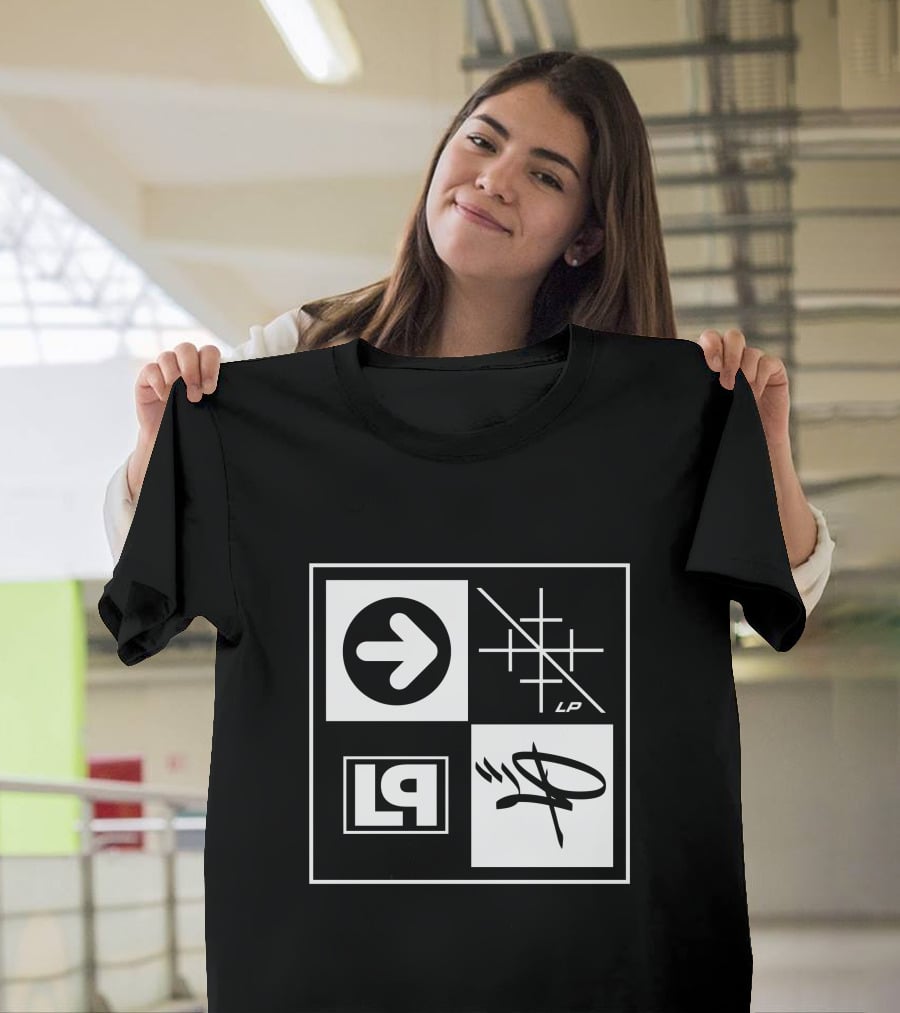 Linkin Park Merch HT20 Box Logo Arrow Grid LP Symbol Quadrant T-Shirt