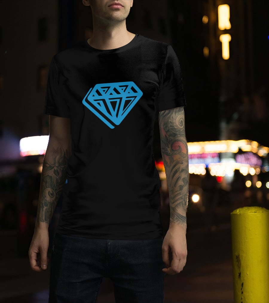 Dantdm Merch Dan Tdm Graffiti Blue Foil Diamond T-Shirt