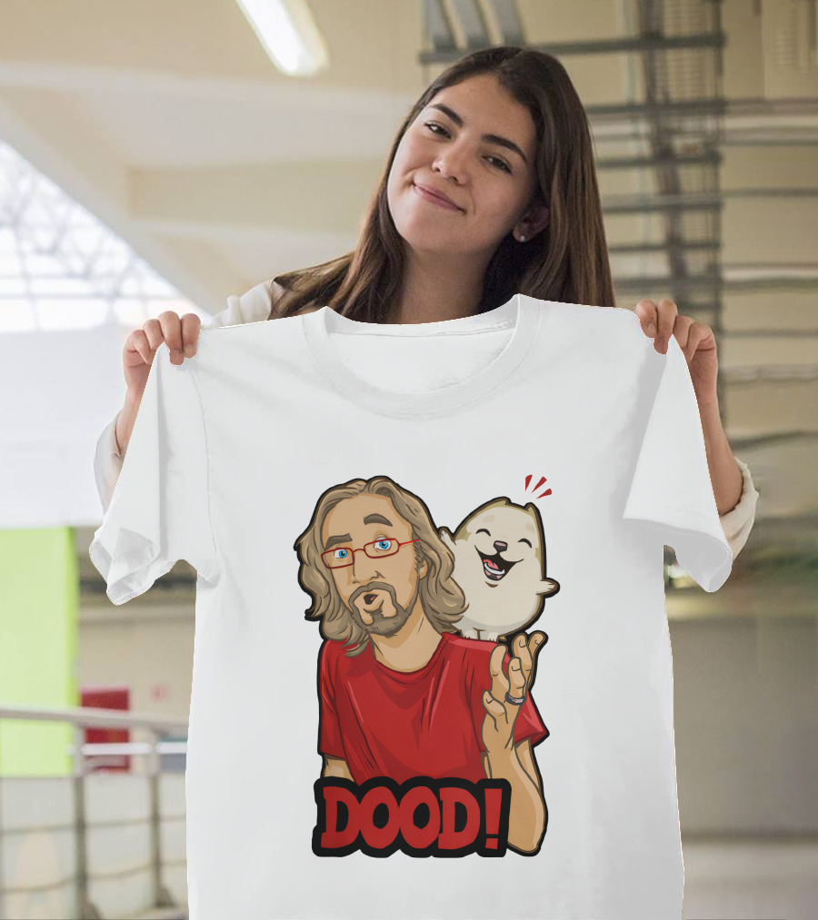 Maximilian Dood Merchandise Featuring Animated Character and Iconic Dood T-Shirt