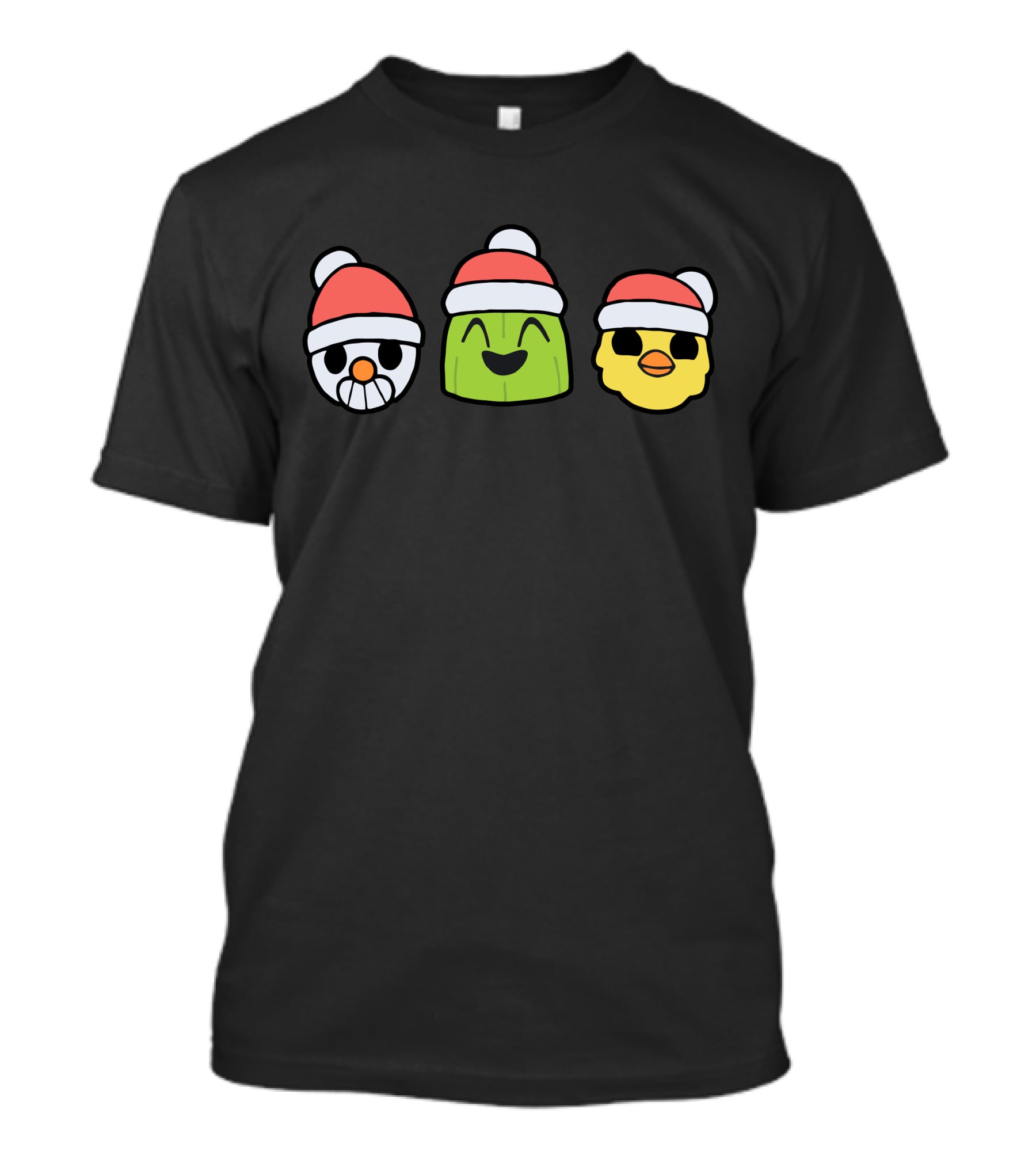 Holy Trinity Winter Snowman Cactus Chick Santa Hats T-Shirt