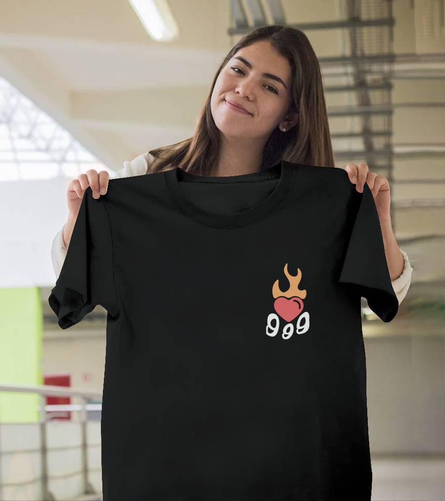 Juice Wrld 999 Burning Hearts Flaming Heart T-Shirt