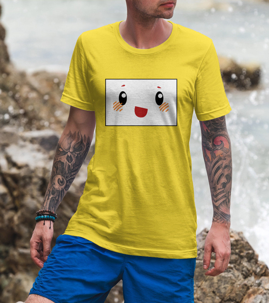 Shop Lankybox Merch Store Boxy Kawaii Face Yellow T-Shirt