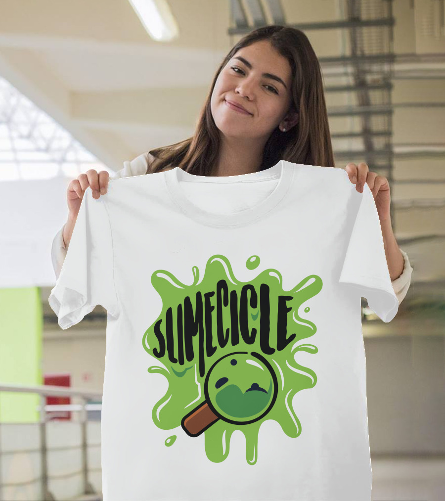 Slimecicle Green Splat Magnifying Glass T-Shirt