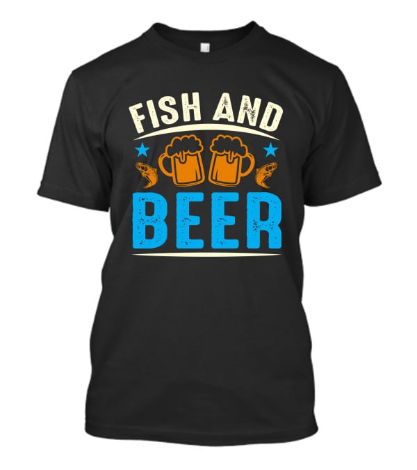 Fish And Beer Mugs With Fish And Stars T-Shirt
