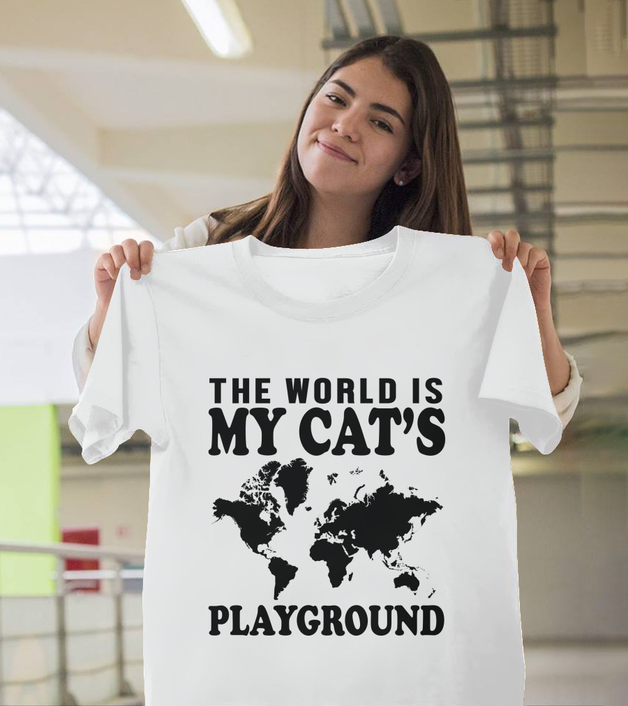 The World Is My Cat's Playground Map T-Shirt