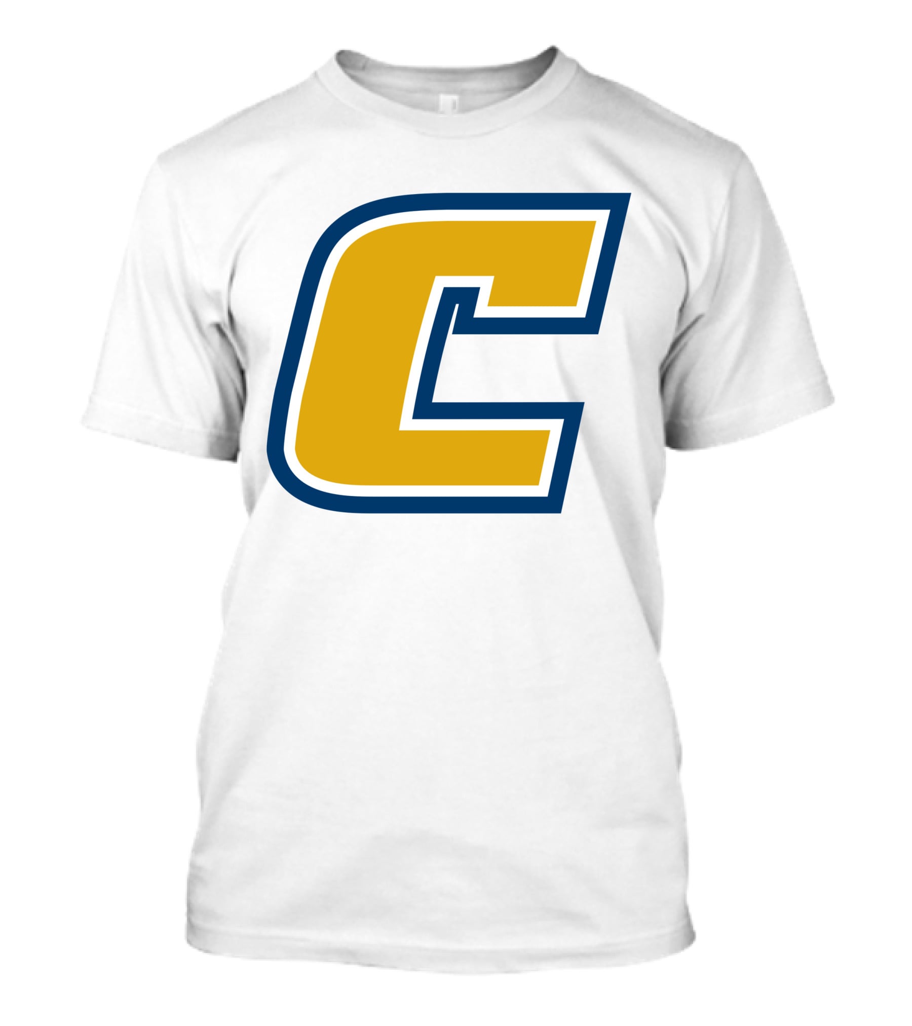 Chattanooga Mocs Large Yellow C Logo Collegiate Sports Emblem T-Shirt