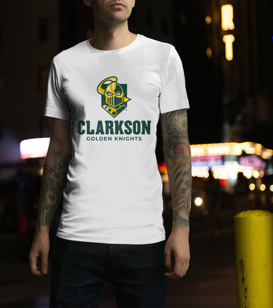 Clarkson Golden Knights Logo Knight Helmet T-Shirt