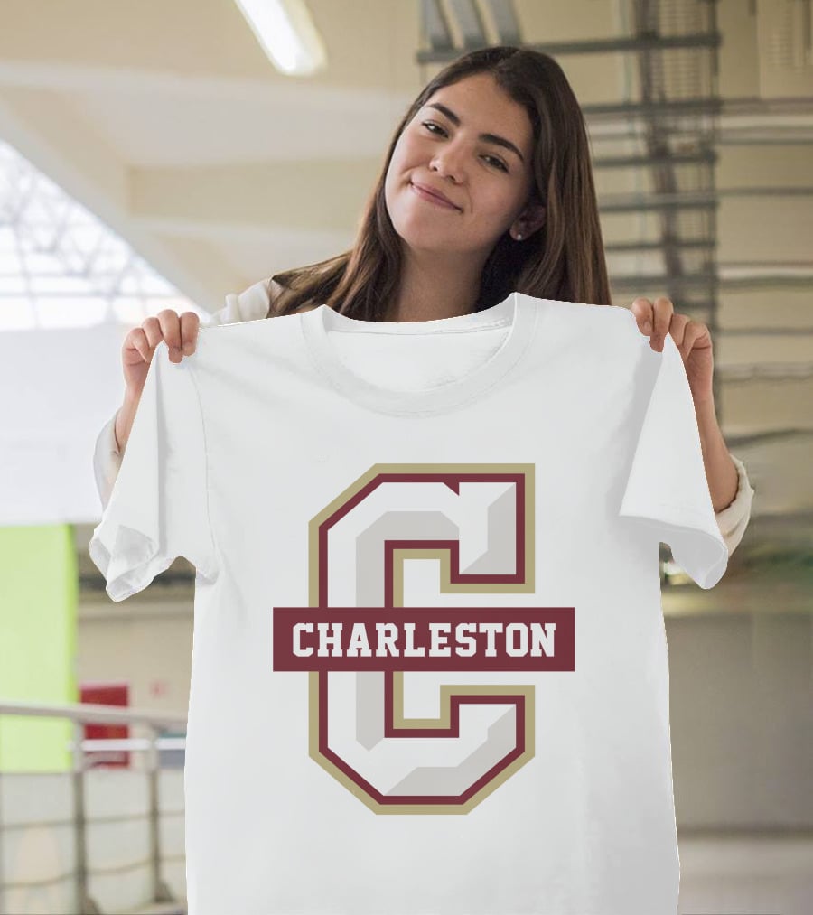 College Of Charleston Cougars Logo Icon With Large C And Charleston Text T-Shirt