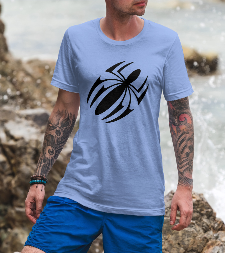 Scarlet Spider Iconic Symbol Blue Background T-Shirt