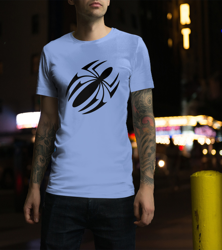 Scarlet Spider Iconic Symbol Blue Background T-Shirt