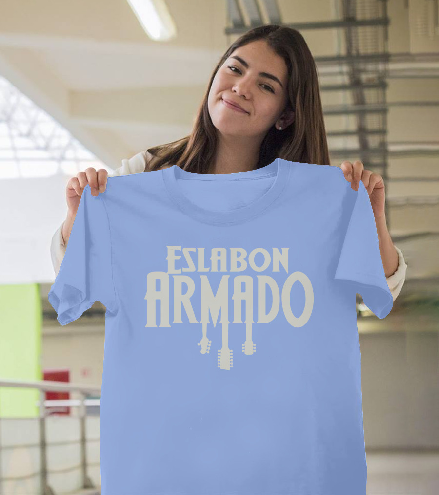 Eslabon Armado Guitar Typography T-Shirt