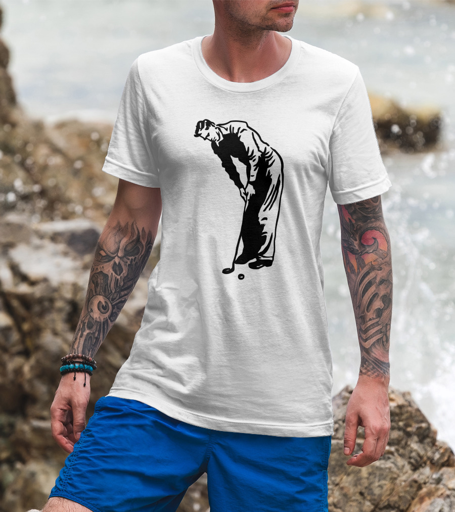 Jack Nicklaus Yellow Golfer Silhouette On Orange T-Shirt