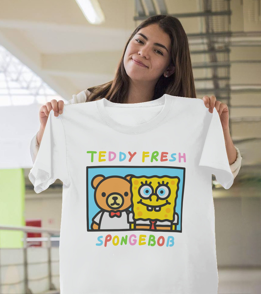 Teddy Fresh SpongeBob Bear Cartoon Collaboration T-Shirt