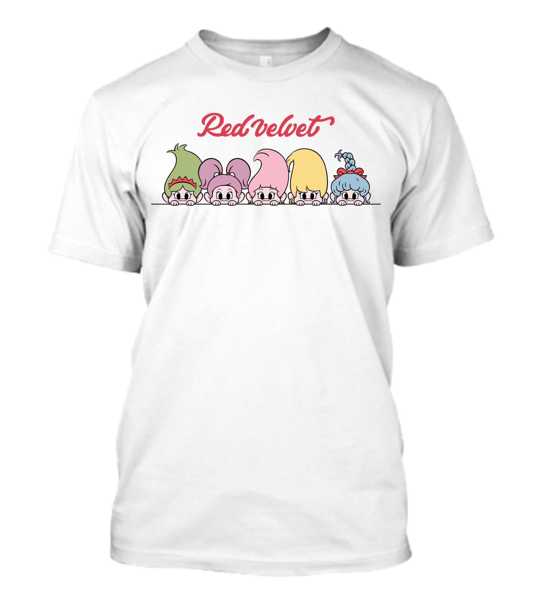 Red Velvet Trolls Cartoon Characters T-Shirt