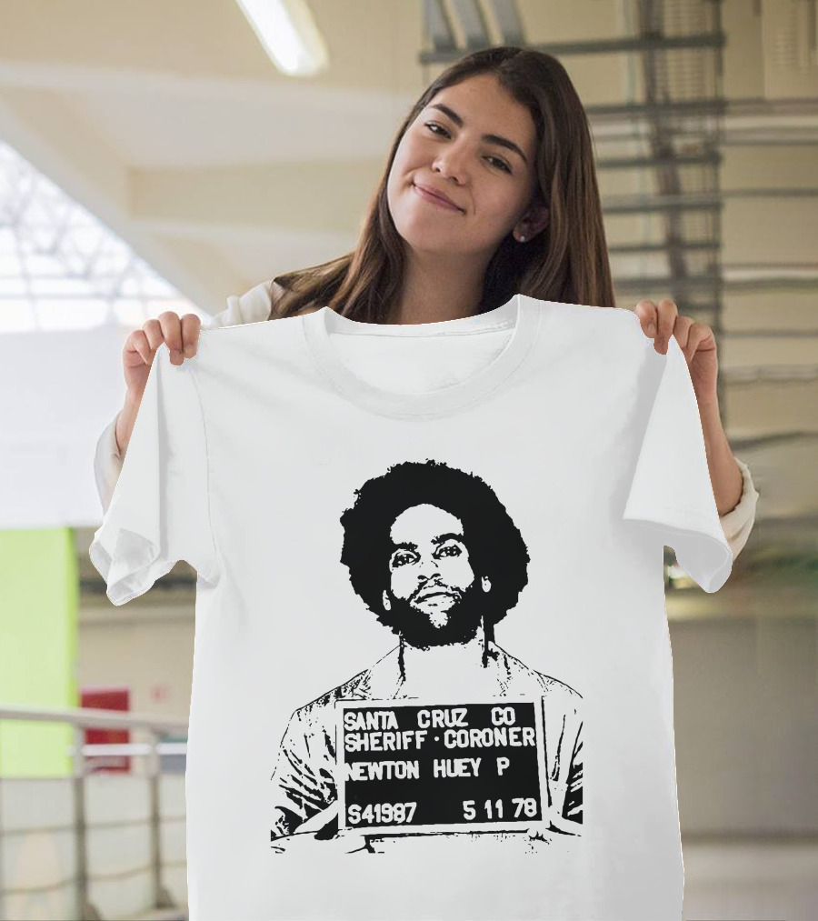 Huey Newton Santa Cruz County Mugshot 5-11-78 T-Shirt