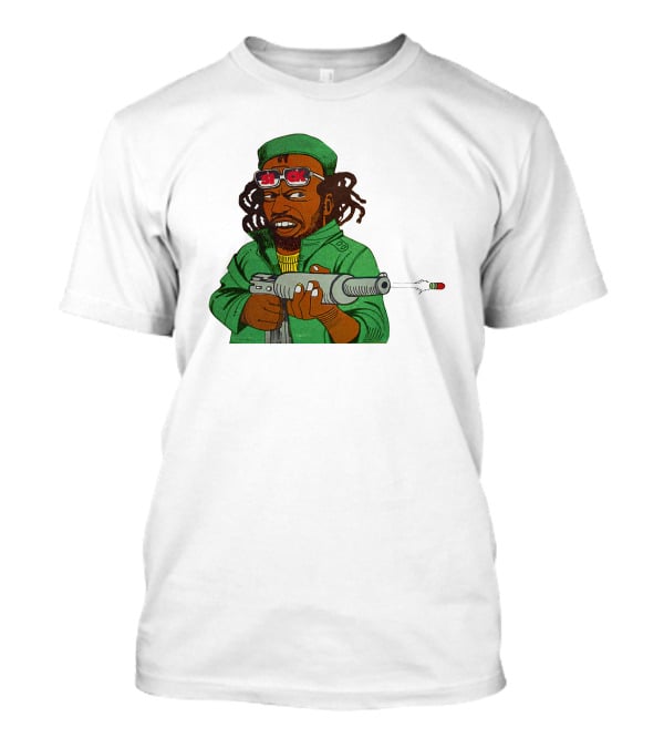 Earl Swea Merch Sick Character With Gun And Dreadlocks In Green T-Shirt