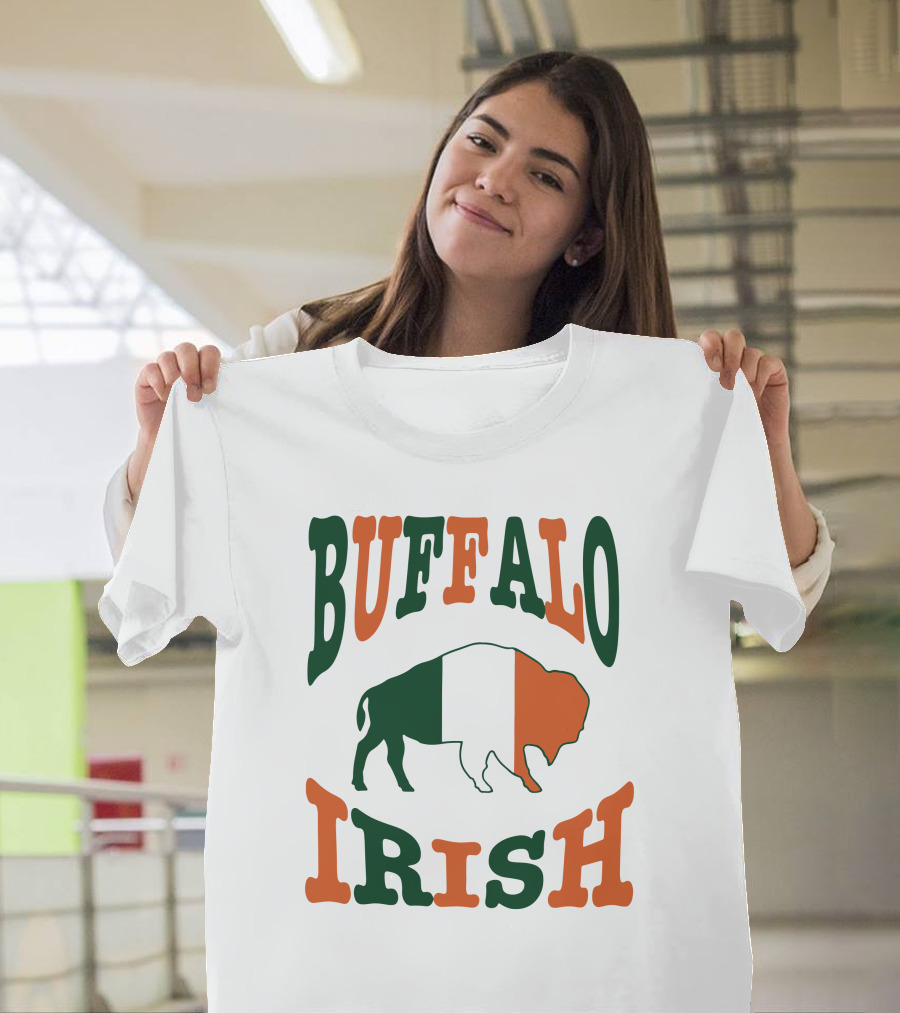 Buffalo Irish St. Patrick's Day Green White Orange Flag T-Shirt