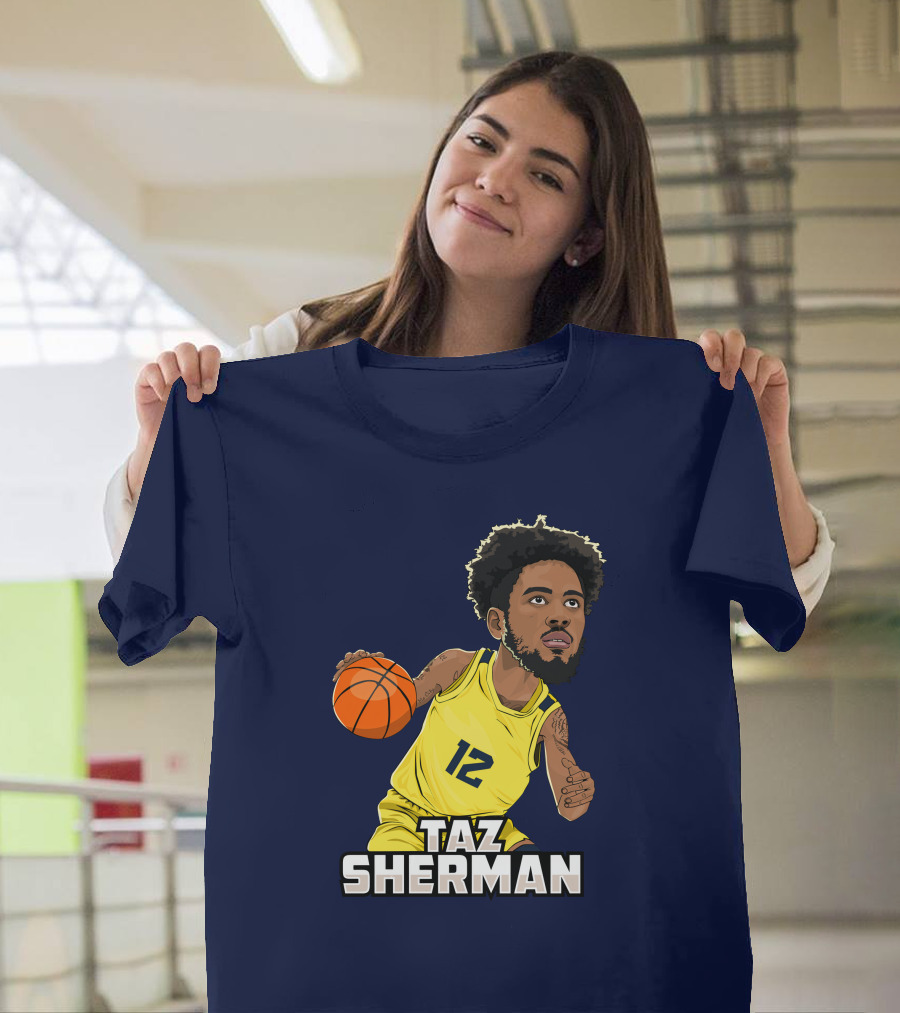 Taz Sherman Basketball Illustration 12 Lakers Jersey Players Trunk Collaboration T-Shirt