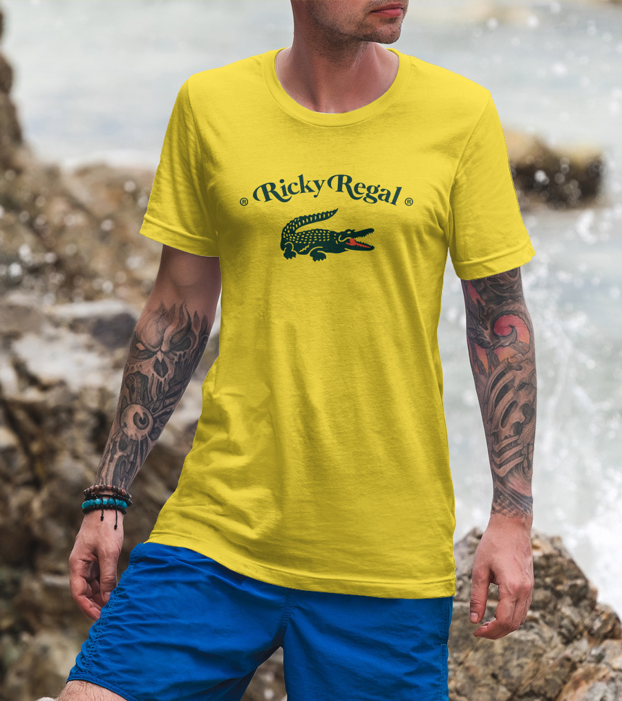 Lacoste Ricky Regal Yellow Crocodile Logo Apparel Collaboration T-Shirt