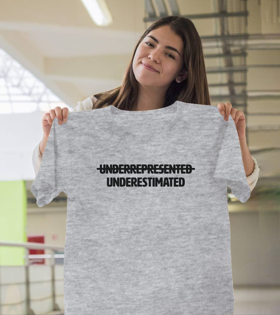 Underrepresented Strikethrough Underestimated Cotton Bureau T-Shirt