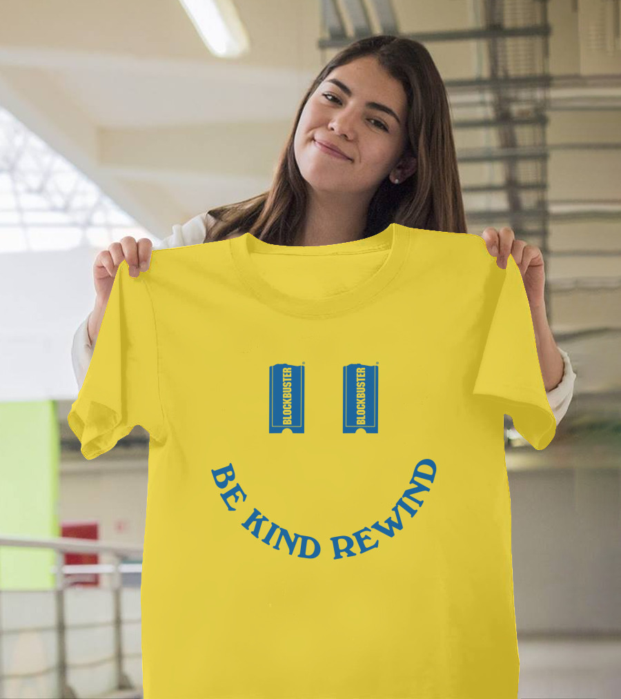 Blockbuster Be Kind Rewind Smiley Face Concept T-Shirt