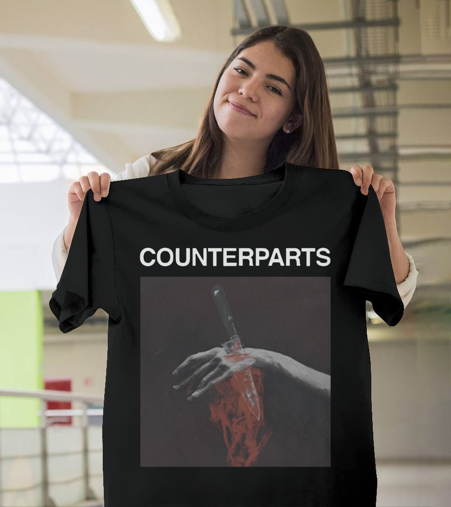 COUNTERPARTS Hand With Knife And Red Paint T-Shirt