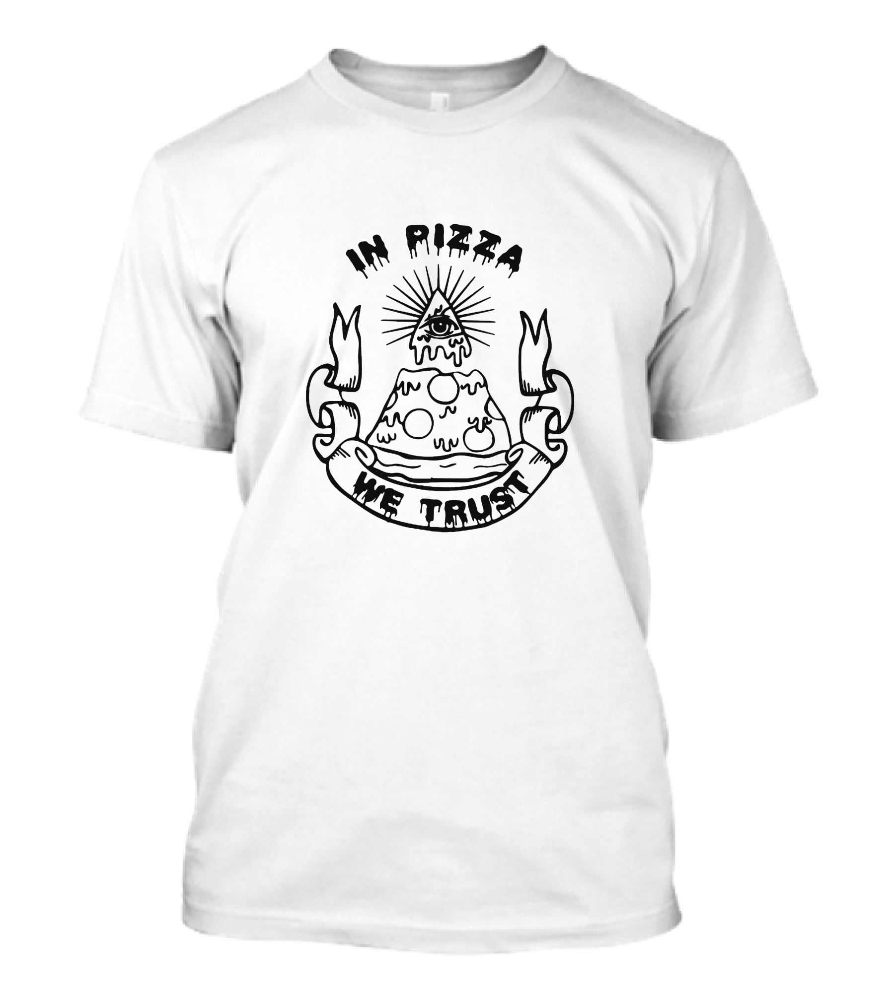 In Pizza We Trust Eye Pyramid Slice T-Shirt
