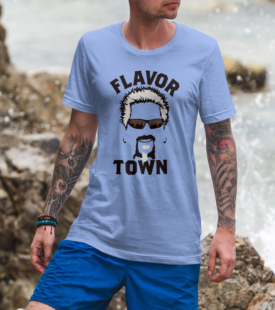 Flavor Town Sunglasses Beard T-Shirt
