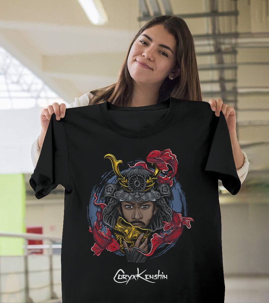 CoryxKenshin Samurai Warrior With Koi Fish T-Shirt