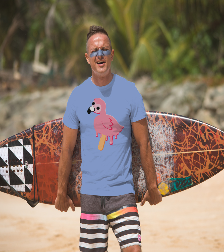 Flamingo Popsicle Melting Drip T-Shirt