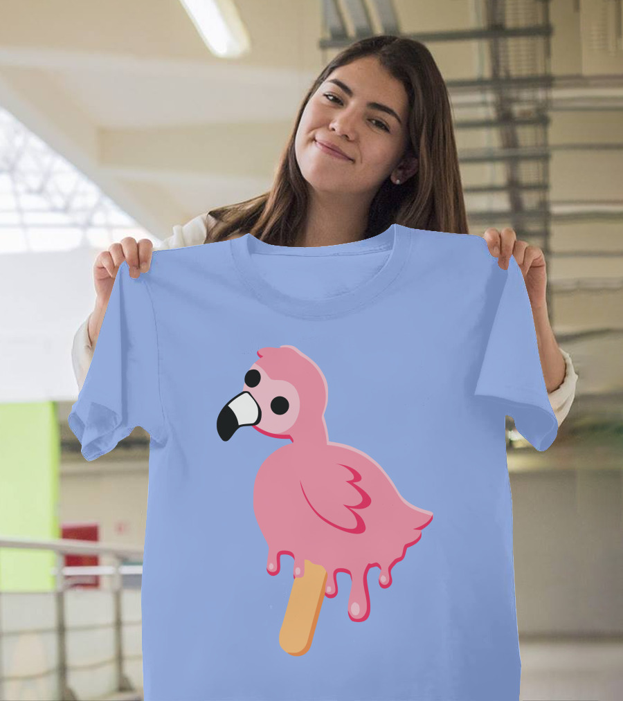 Flamingo Popsicle Melting Drip T-Shirt