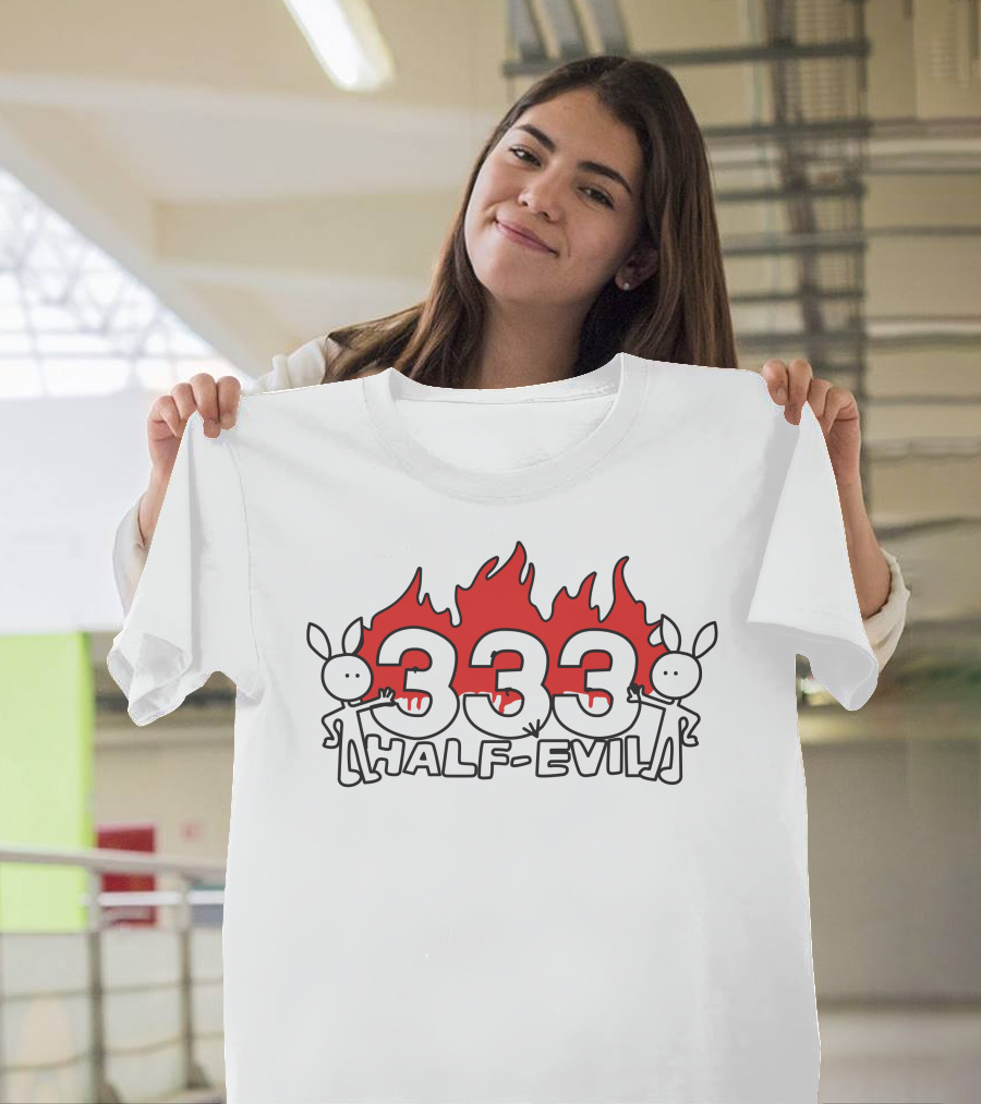 333 Half Evil Flame Bunny T-Shirt