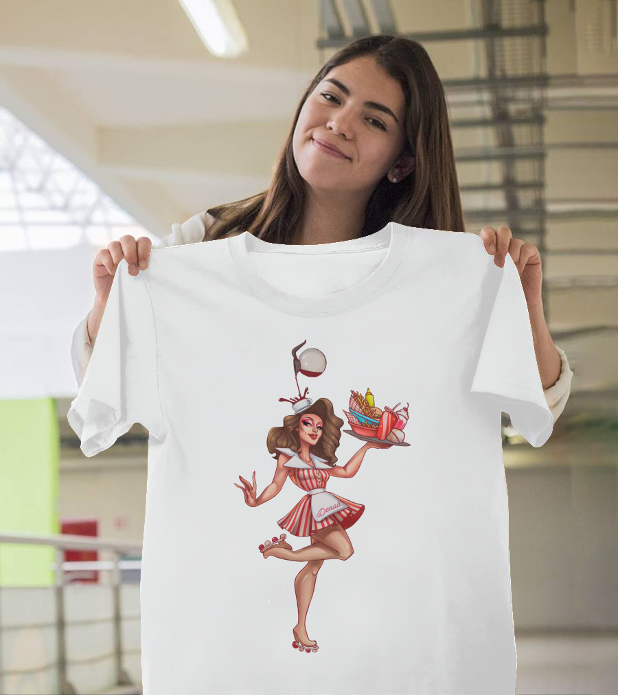 Denali Roller Waitress Serving Food And Drinks T-Shirt