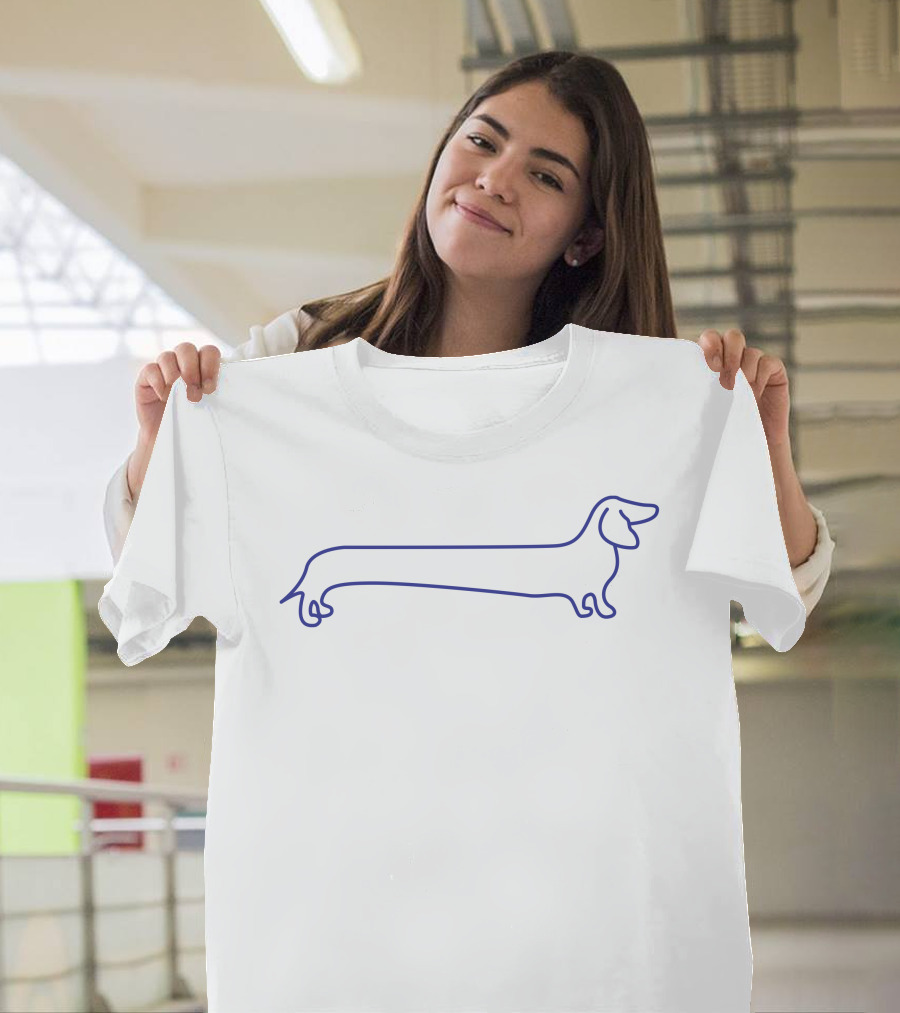 Molly Baz Merch Line Drawing Dog Blueprint T-Shirt
